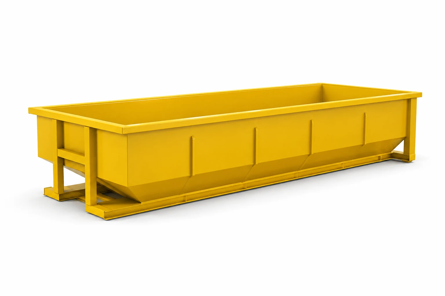 Yellow 10 yard roll-off dumpster, example rendering