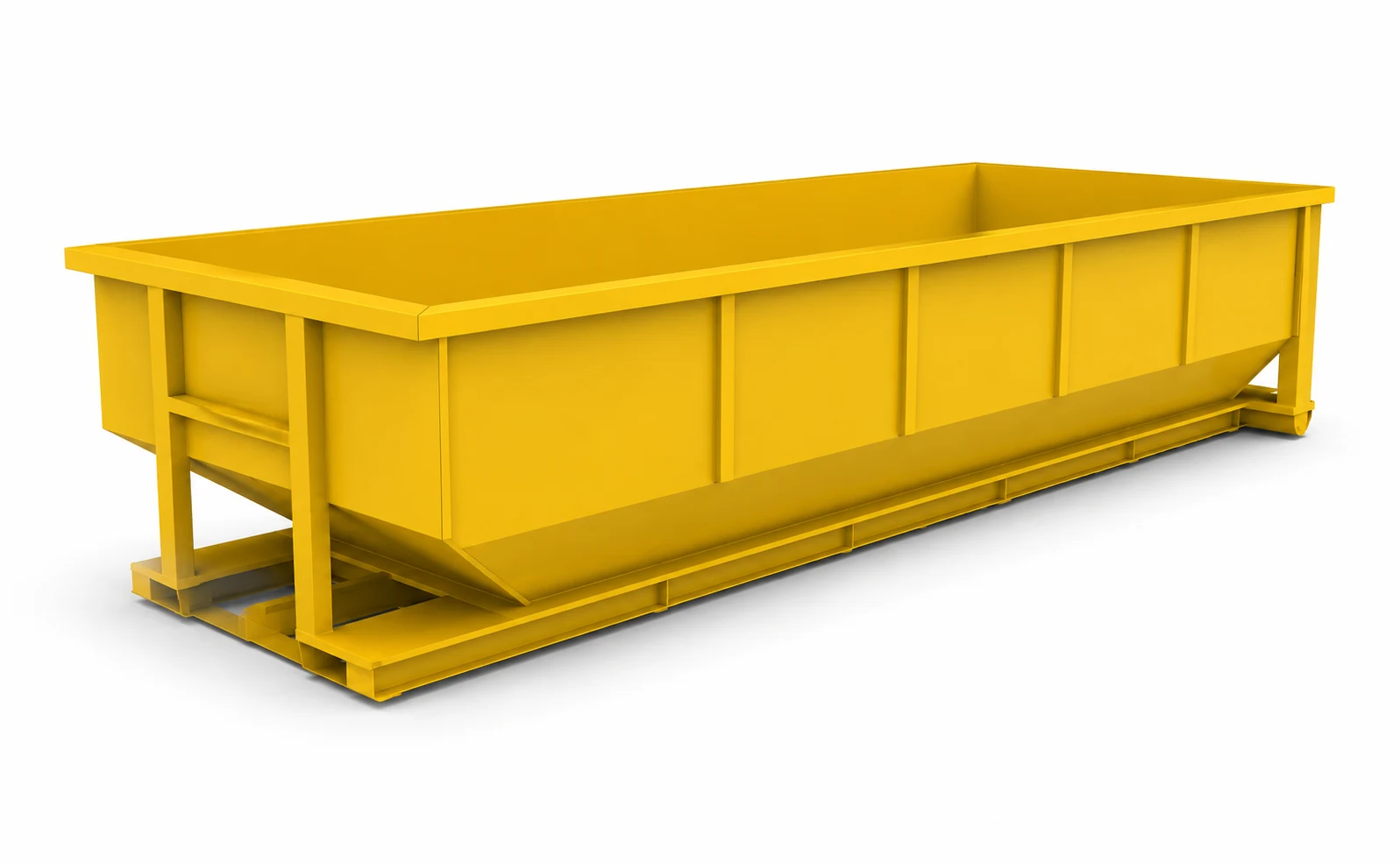 Yellow 20 yard roll-off dumpster, example rendering
