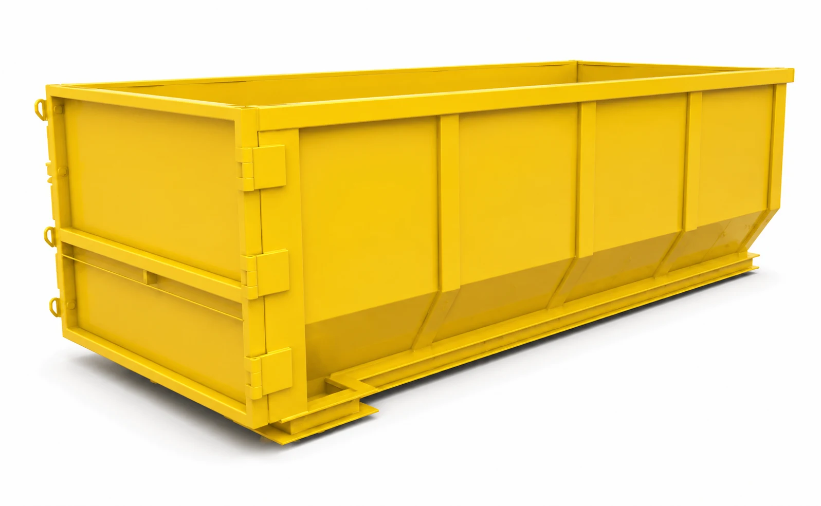 Yellow 30 yard roll-off dumpster, example rendering