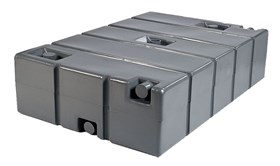 Low-profile storage tank shown in a 250 gallon example