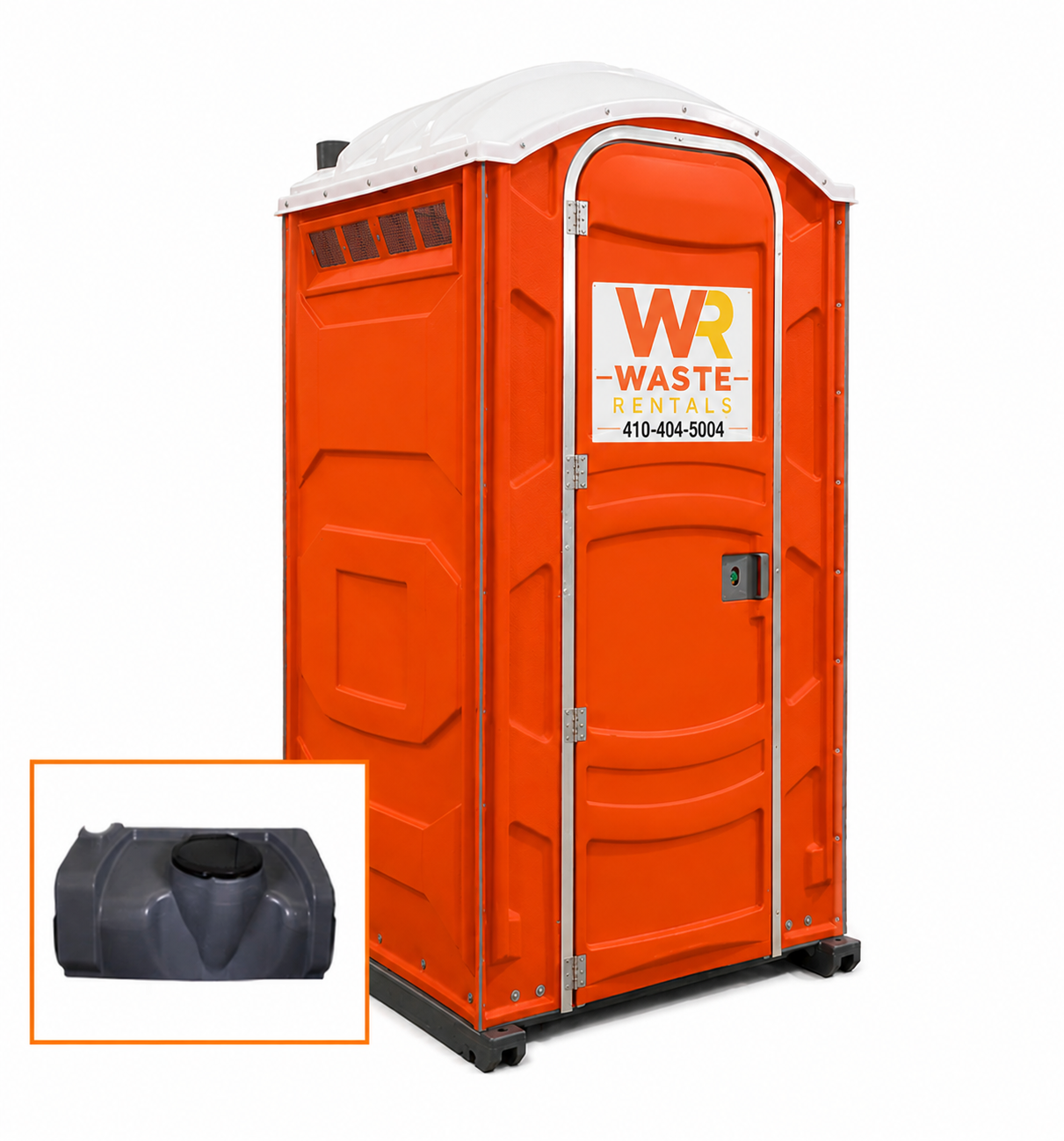 Orange Waste Rentals PJN3 standard portable restroom